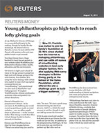 Click for pdf: Young philanthropists go high-tech to reach lofty giving goals