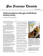 Click for pdf: Club members who give half their money away