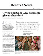 Click for pdf: Giving and God: Why do people give to charities?